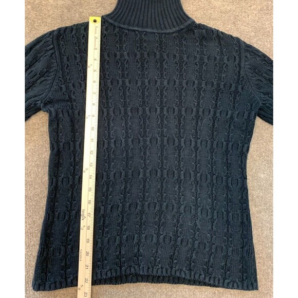 Talbots Cable Knit Sweater Womens M Roll Neck Long Sleeve Cotton Turtleneck - Picture 4 of 9